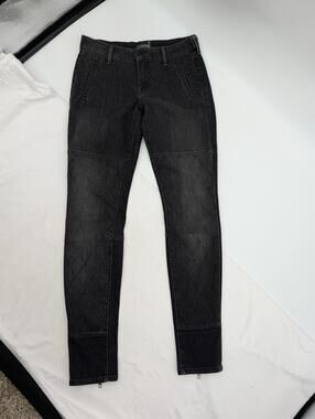 Mother Denim The Speedster Rebels and Lovers Black Jeans Skinny Moto Zip 27 **